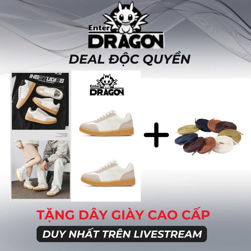 Enter Dragon X Huỳnh Anh BST Dragon 3D Combo Giày + dây giày Giày sneaker thể thao nam nữ Enter Bot Dragon Vân rồng 3D dập nổi toàn bộ giày