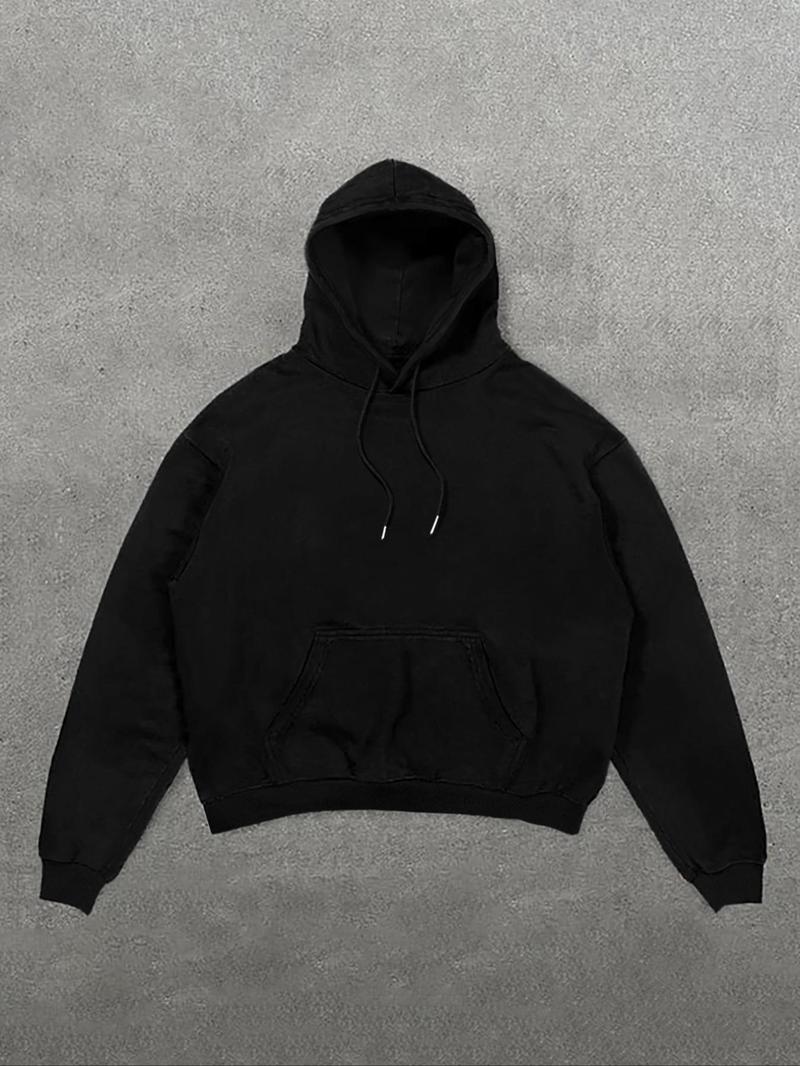 Product Introduction of Men's Cartoon Bear & Letter Print Drop Shoulder Hoodie, Fashion Casual Regular Fit Drawstring Pocket Hooded Top for Daily Holiday Outdoor Wear, Men Clothes for Fall & Winter 2