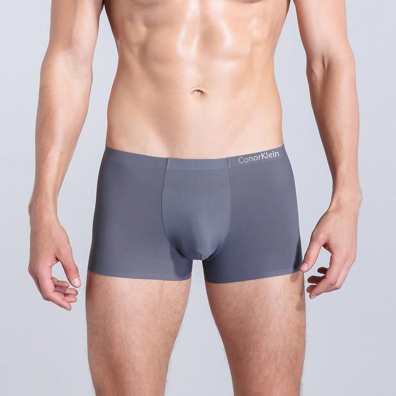 Genuine Goods Conorklein Men's Ice Silk Underwear Solid Color Ultra-Thin Breathable Traceless Quick-Drying Slim Fit Boxers 4