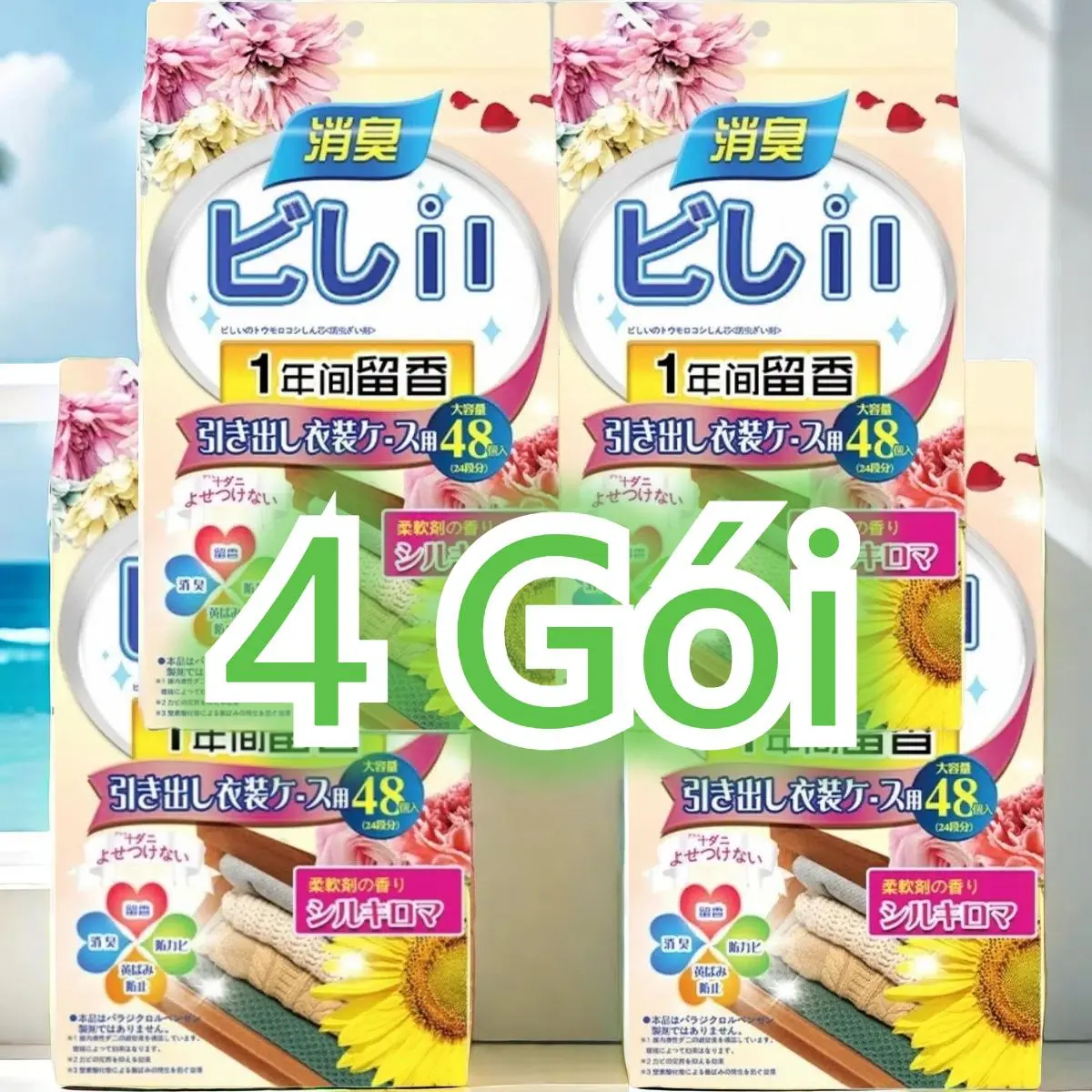 Gói thơm hút ẩm, gói hạt silica hút ẩm, hút nước chống ẩm, chống ẩm mốc ( Túi 48 gói)