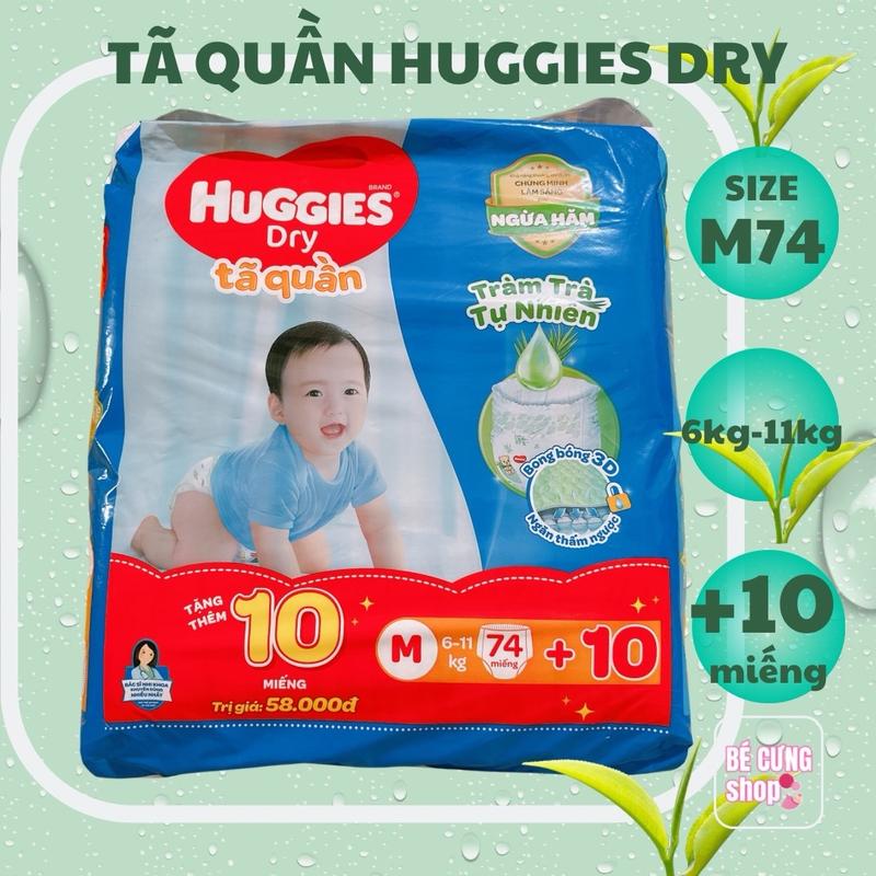 Bỉm/Tã Quần Huggies Dry Tràm Trà Tự Nhiên M74/L68/XL60 - Cho Bé Cưng - mẫu cũ