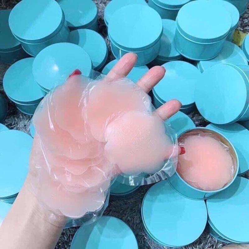 Miếng dán ngực silicone siêu dính chống nước dùng được nhiều lần VANISA DMAT12 Nữ Women Tim Sen Cao Su 0