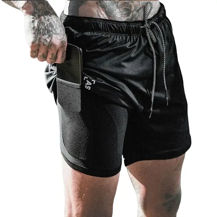 Quần Tập Gym Nam 2 Lớp Thấm Hút Mồ Hôi Sport Tập Thể Dục Thun