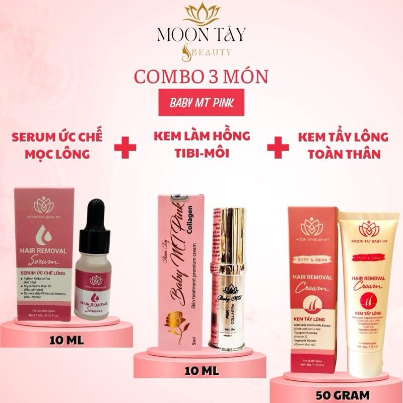 [COMBO KEM TẨY+SERRUM ỨC CHẾ+KEM DƯỠNG HỒNG] MOON TÂY BABY MT PINK Skincare