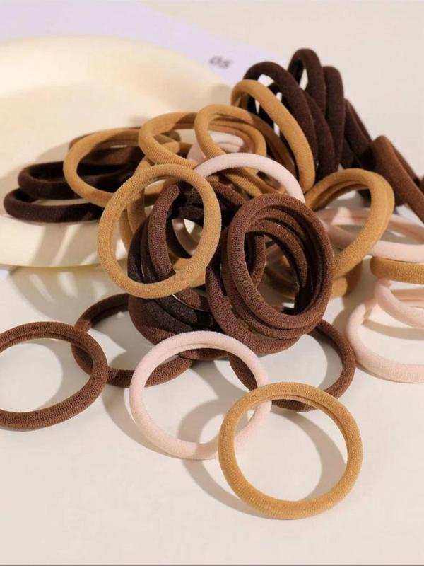 Solid Color Hair Tie, High Stretch Hair Tie, Casual Simple Hair Accessories for Women & Girls, Minimalist Headwear Suitable for Thick Hair 2