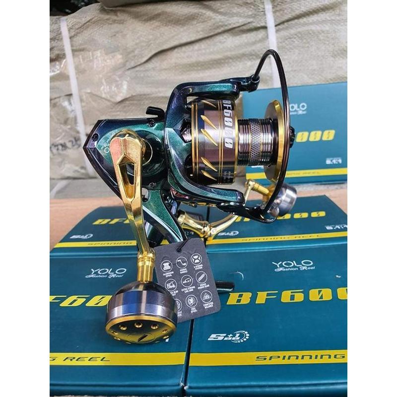 Máy Câu Cá BF Tay Quay Mạ Vàng Đẹp Cối  Bánh Răng Kim Loại Fishing Bắt Cá Đi Câu