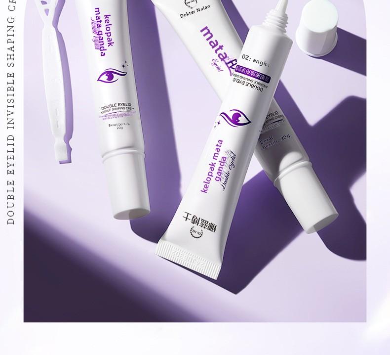 Krim Pengaturan Tak Terlihat untuk Kelopak Mata Ganda Tahan Lama Tahan Air Alami Tanpa Jejak Krim Gel Kelopak Mata Ganda