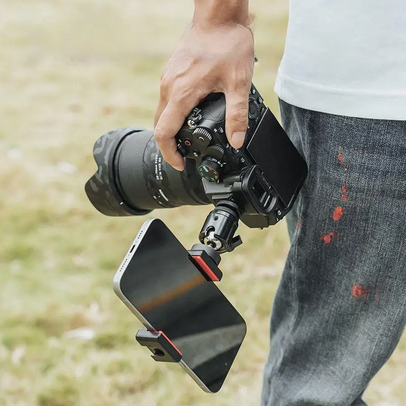 Camera Cold Shoe Mount, Camera Cold Shoe Mount with Phone Clip, Camera Accessories for Monitoring Bracket, Camera Accessories 2