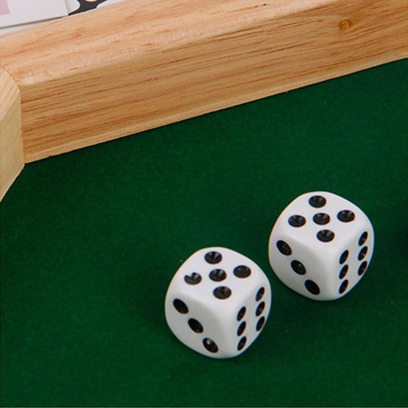Product Introduction of Wooden Octagonal Dice Tray, 1 Count Dice Tray with 5 Dice, Fun Family Toy, Party Board Game, Adult Bar Dice Game 3
