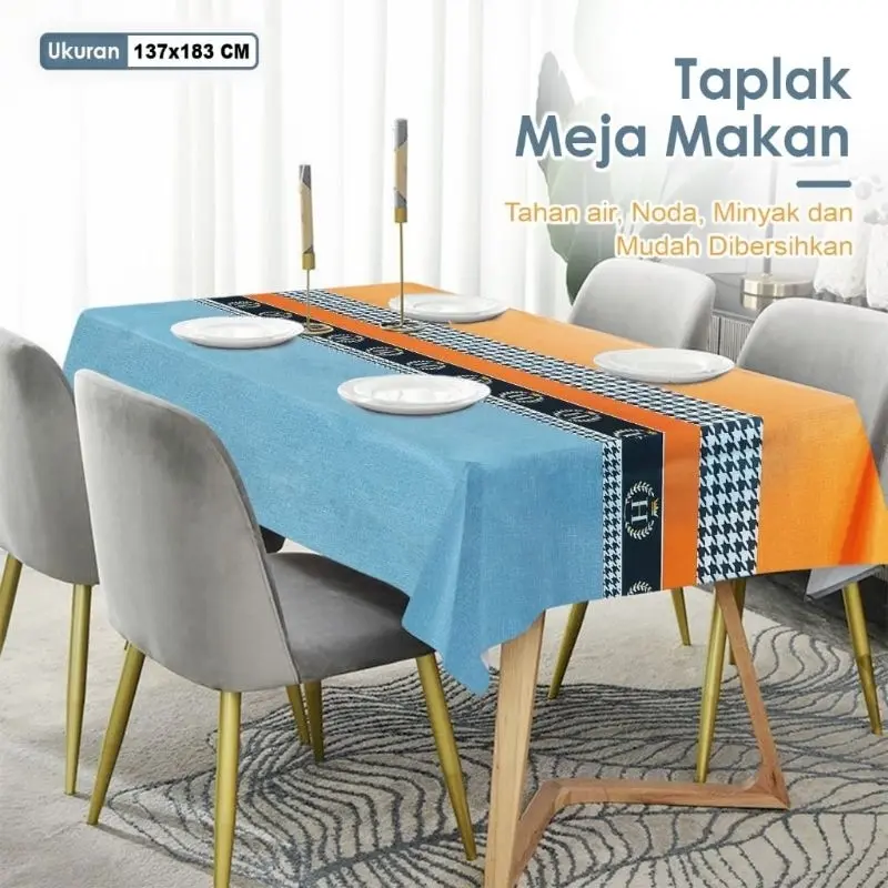 Taplak Meja Anti Air Anti Minyak Anti Noda Ukuran Besar Alas Cover Meja Makan Table Dapur Motif rsg