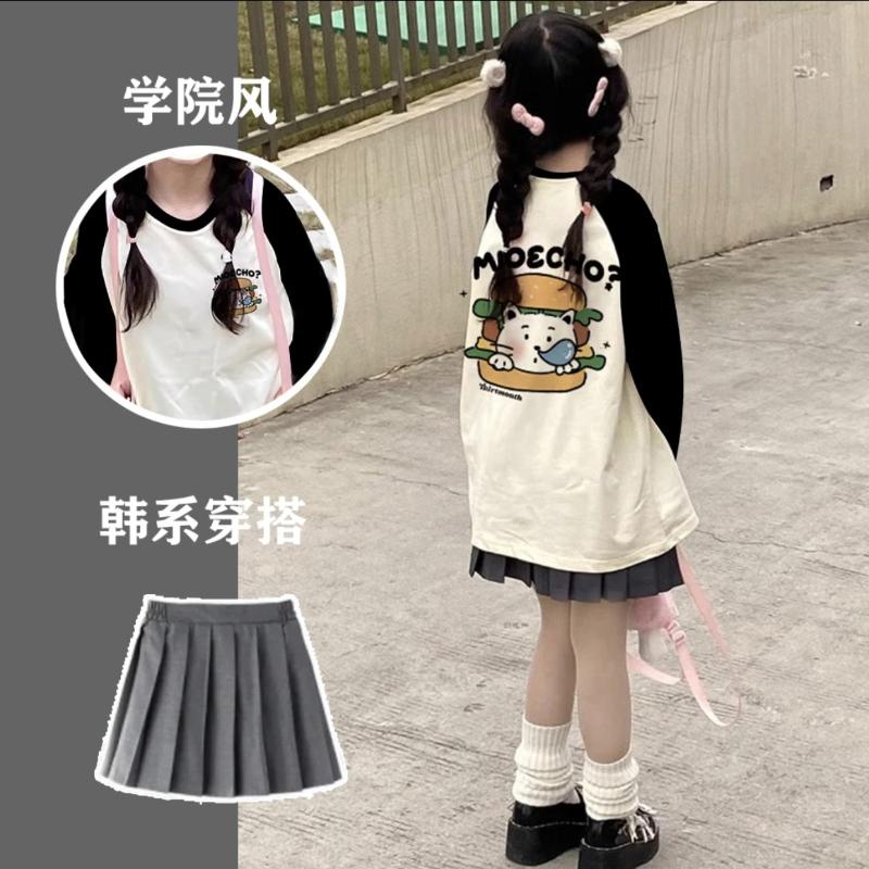 Bộ Đồ Váy Dài Tay Cho Bé Gái, Phong Cách Preppy, Bộ Hai Mảnh, Thích Hợp Cho Mùa Thu Và Mùa Đông, Áo Trẻ Em Trung Và Lớn, Thích Hợp Cho Học Sinh, Váy Xếp Ly JK 2