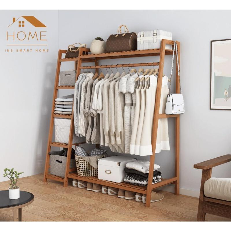 ⎈GIẢM 50%⏎ Tủ Treo Quần Áo Gỗ Tre , Kệ Treo Quần Áo Hàng Nhập Khẩu 9