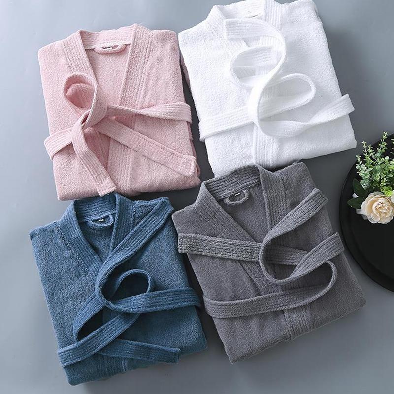 Product Introduction of Robe Hotel Absorbent Bathrobe  Nightgown Terry Material Simple Yukata Beauty Salon Robe Nightwear New Autumn 3