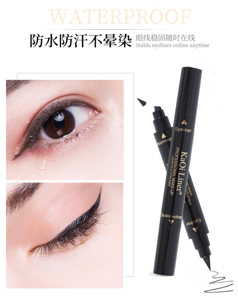 Product Introduction of Double Head Seal Eyeliner Waterproof non-smudging Delta Wing Tail Seal Eyeliner 6