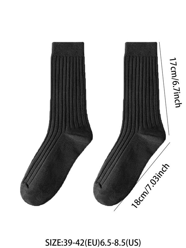 Men's 6 Pairs Solid Crew Socks, Casual Plain Comfy Breathable Soft Cozy Mid Calf Socks for Daily Life, Menswear, Men's Socks & Hosiery for All Seasons, Crew Socks, Socks for Men,  Mens Fashion 5