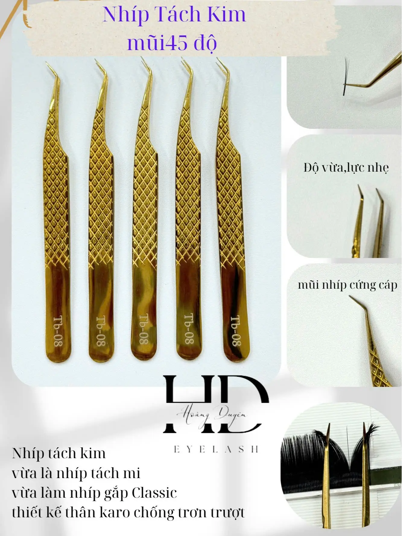Nhíp Tách MI -Tách Kim-Tách Thẳng-Dụng Cụ Nối Mi-Nhíp Nối Mi-Hoàng Duyên Eyelash