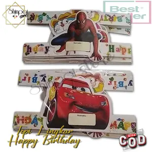 100pcs topi Ulang tahun | Topi Lingkar | Topi Lingkar karakter | Topi Ulang Tahun Anak Lingkar Karakter | Topi Pesta Anak Karakter | Topi Lingkar Karakter Bagus | Topi Ulang Tahun Anak | Topi Lingkar Ultah Anak | Topi Kertas Topi Topi