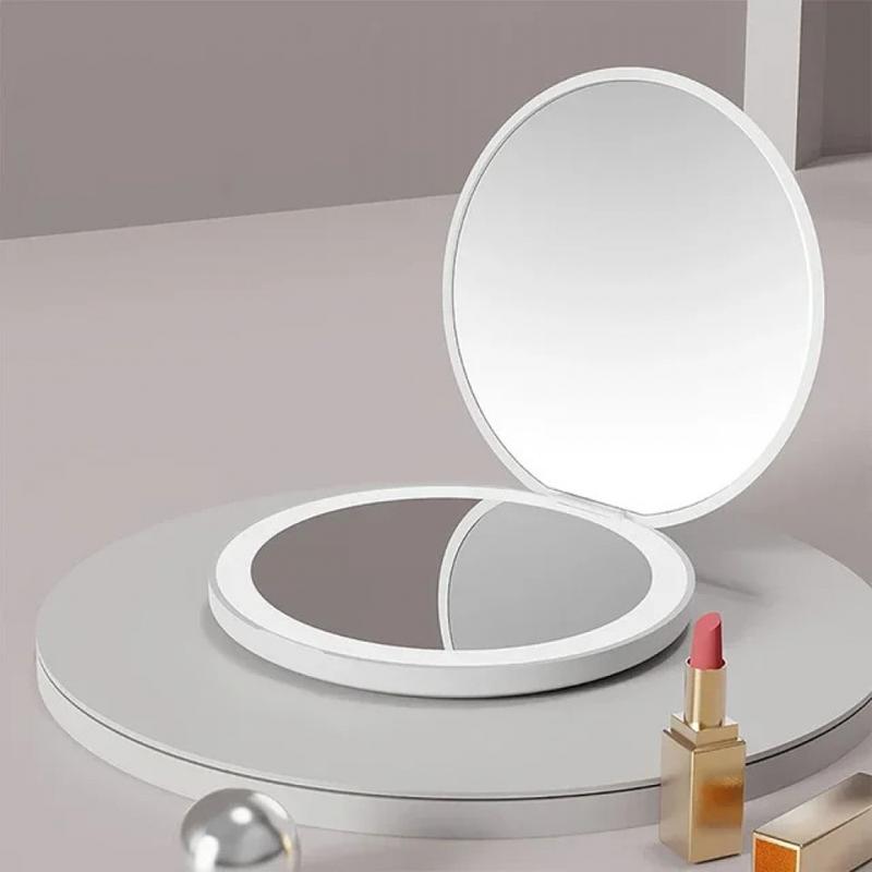 Makeup Mirror Light Mini Portable LED Light Hand Hold Cosmetic Mirror Foldable Lightweight Mini Design Pocket Mirror 6