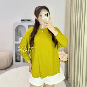 Kaos Batwing Polos Wanita / Batwing Top Jumbo Wanita / Atasan Jumbo Oversize Lengan 7/8 Wanita 6007 Baju Melar Panjang Tee