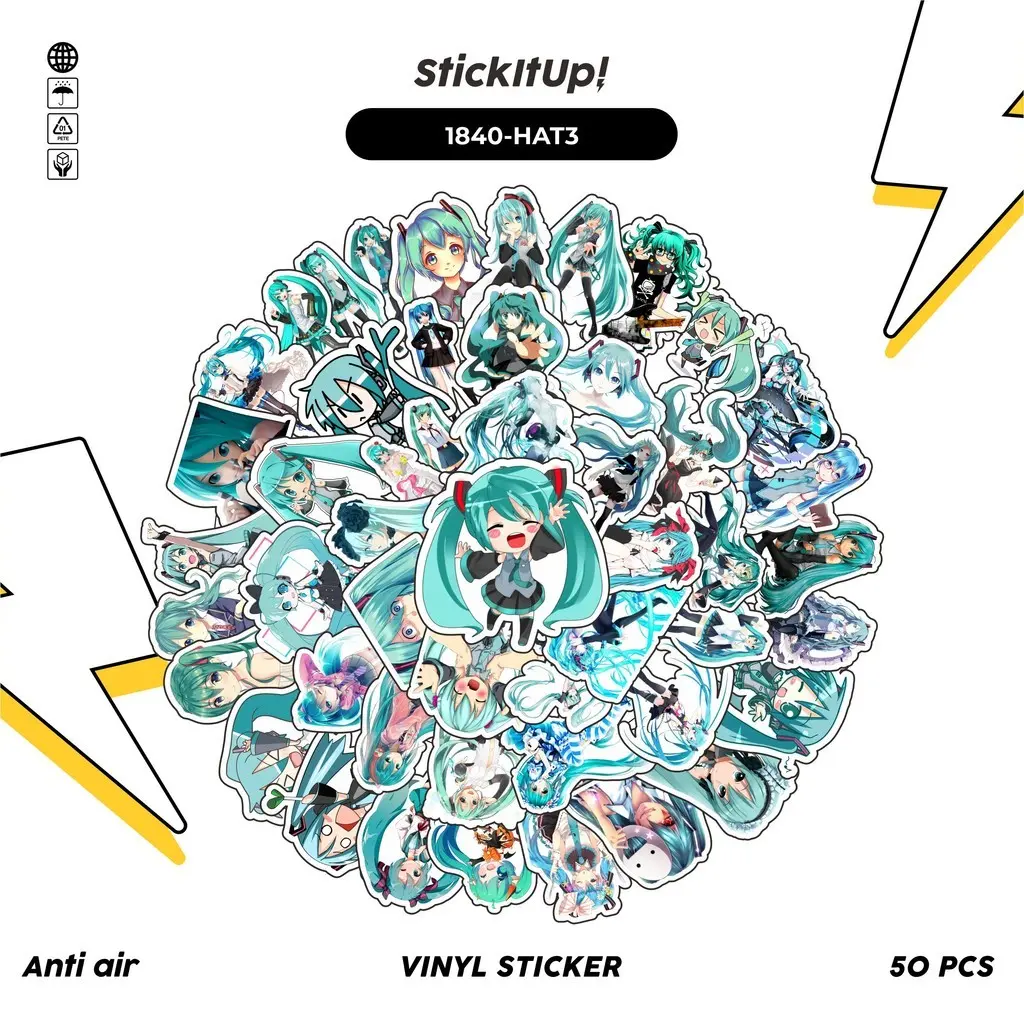COD 50 Pcs Stiker MUSIC SERIES HATSUNE MIKU MIX 03 Lucu Anti Air Untuk ...