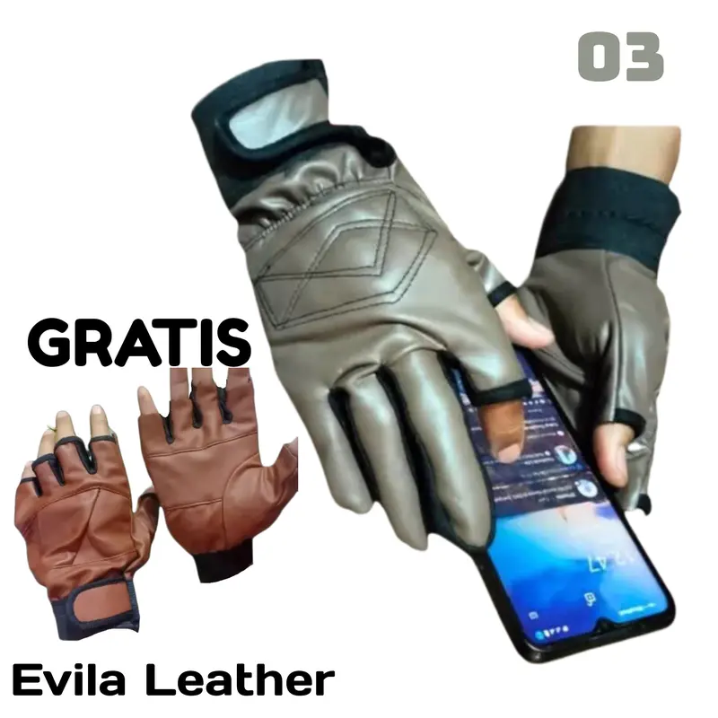 PROMO Beli 1 Gratis 1 Sarung Tangan Touchscreen Sarung Tangan Ojol Kulit PU 3