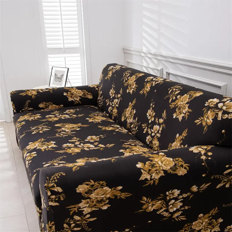 Floral Print Sofa Cover, Non-slip Sofa Slipcover, Sofa Protector, Home Decor Supplies for Living Room, Dustproof Sofa Cover 3