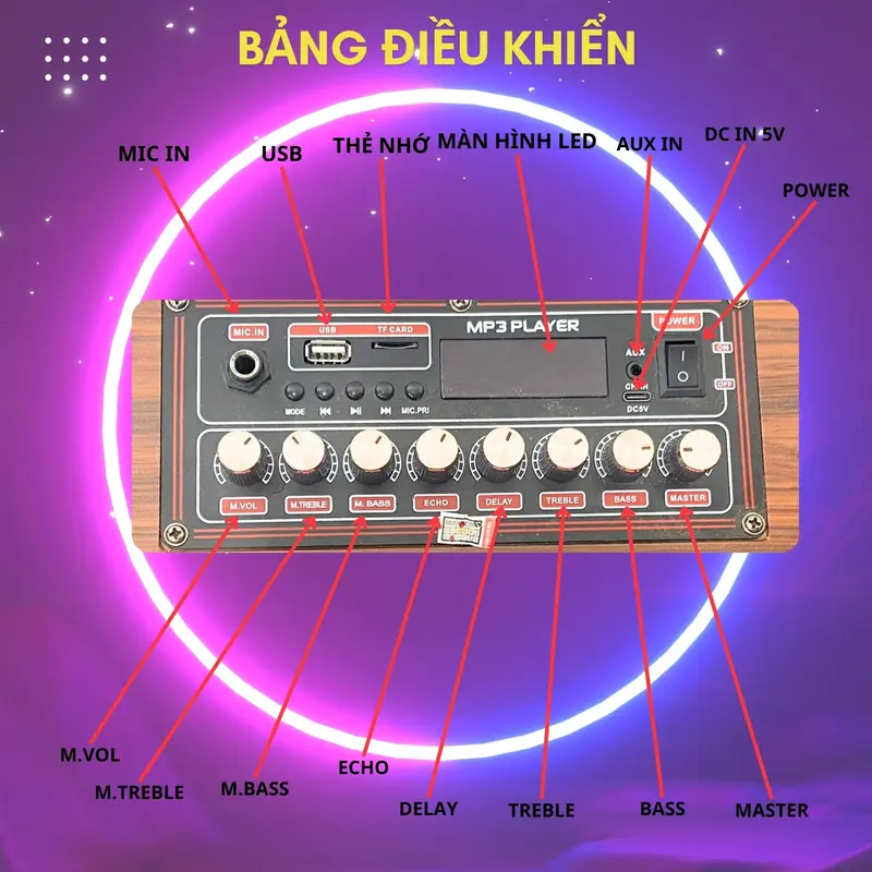 Loa Karaoke Xách Tay BG-263 | Công Suất 200W | 2 Bass 16cm | Bluetooth 5.0 | Micro Không Dây Cao Cấp 2