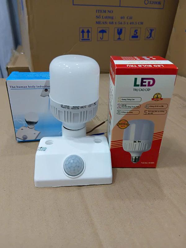 Đui đèn cảm ứng thông minh kèm bóng đèn led 10w/20w/30w