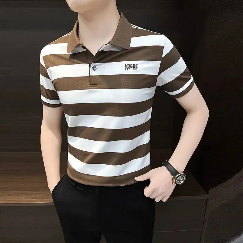 2025 style polyester fabric, stylish MEN'S T-shirt outdoor sport polyester outdoor sport lengan lingerie streetwear crewneck tropical Legan short sleeve top