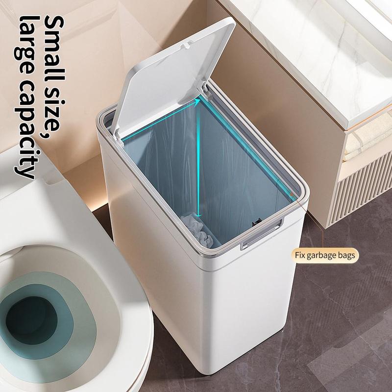 Trash Can with Lid, 1 Count Wall Mounted Or Ground Waste Can, Press The Lid To Open Waste Bin for Bathroom, Kitchen and Other Places 2