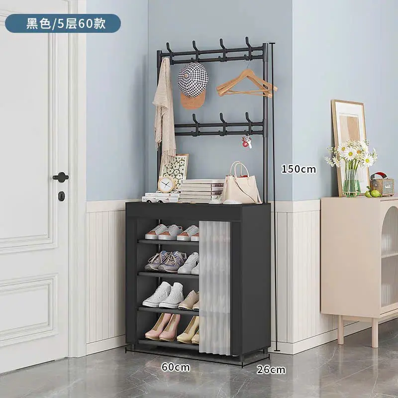 Kệ Để Giày Dép 6 Tầng Đa Năng Ykahouse Khung Kim Loại Kèm Rèm Chống Bụi Bẩn - Kitchen rak  ji ke  dung kedung  giay kệ  để kệ  6 treo  đồ Lắp Ráp kệ  để kệ  để kệ  để kệ  hàng kệ  sắt 3