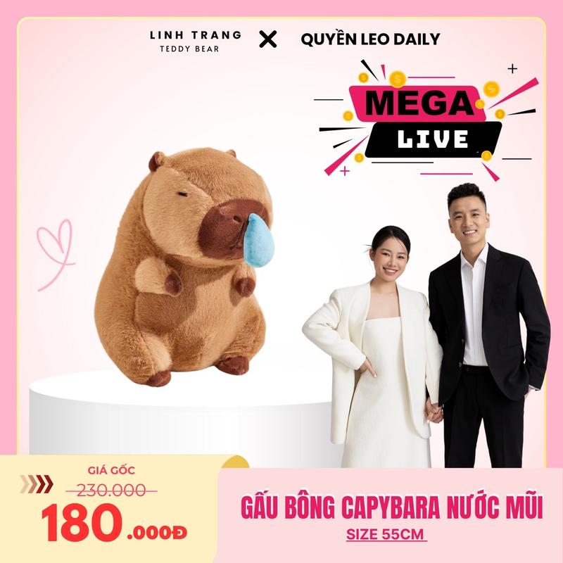 KHÔNG TẶNG BALO RÙA Gấu Bông Capybara nước mũi size 55cm