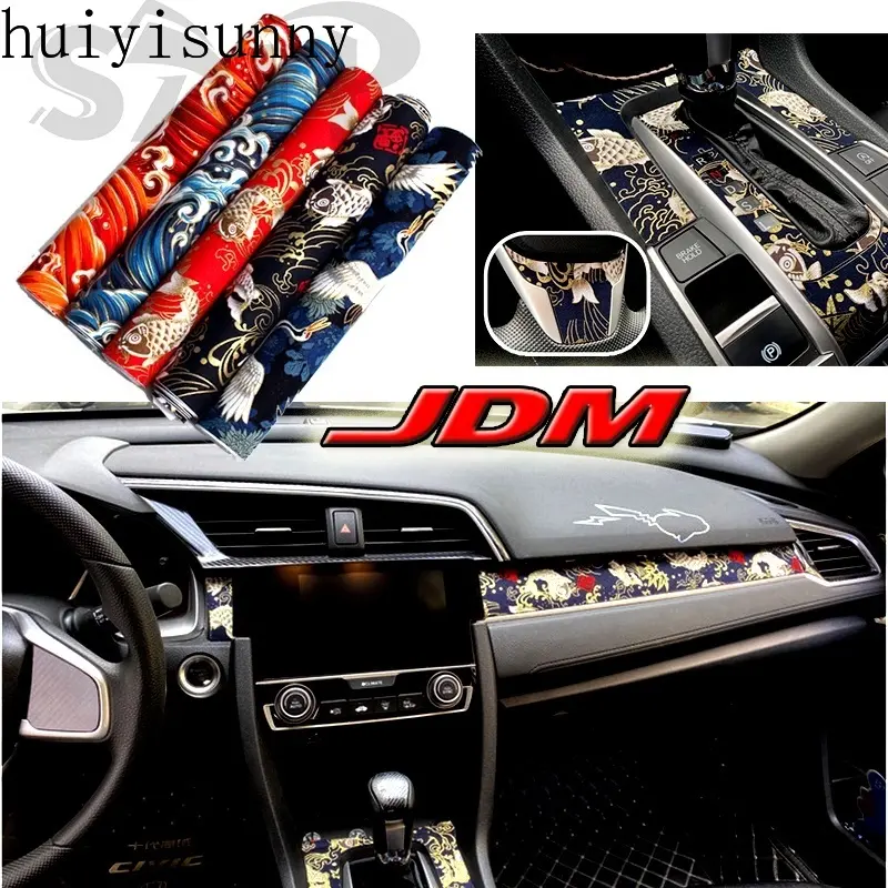 Huiyisunny 50*150cm JDM  style Self-adhesive tape with adhesive and wind cloth car interior car sticker