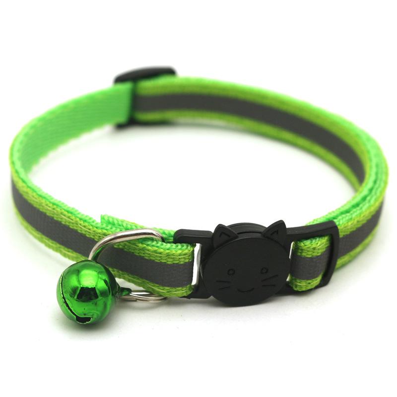 Product Introduction of Safety Buckle Detachable Reflective with Bell Cute Pet Products Colorful Nylon Collars Accessories Necklace Cat Dog Bell Collar 24