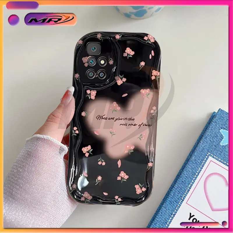 Casing Soft Case Xiaomi Redmi 10 4G Silikon Handphone Tpu Motif Tulip Heart Flower SS880 Bumper Softcase 4