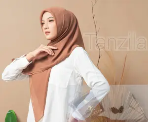 TANZILA HIJAB SEGI EMPAT BELLA SQUARE JAHIT TEPI 115X115 HIJAB SEGI EMPAT PREMIUM LABEL AKRILIK