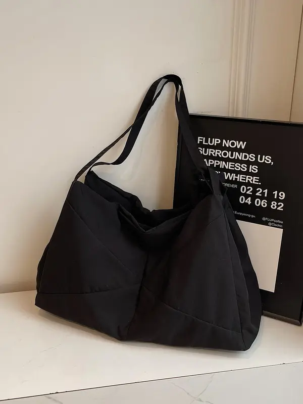 Women's Solid Color Shoulder Bag, Large Capacity Crossbody Bag for Work & School, Casual Trendy Versatile High-quality Daily Commuting Bag, Girl Fashionable Shopping Bag 3