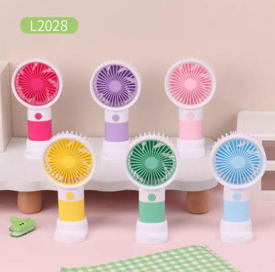Product Introduction of Quạt mini cầm tay, tích điện, nhỏ gọn xinh xắn, có đế để điện thoại, sạc usb và sticker 6