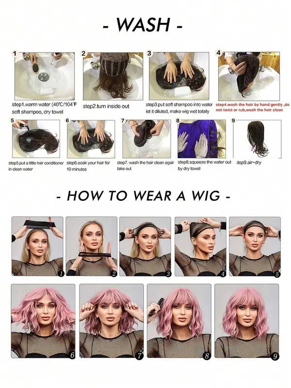 Natural Looking Long Body Wavy Wigs for Women, Gorgeous Fluffy Wigs with Air Bangs, Synthetic Full Machine Wigs for Party Photography, Daily Use 7
