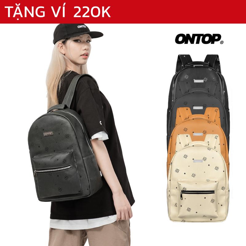 Balo da monogram đi học ONTOP nhiều màu đựng vừa laptop 14.3inches local brand Level 4.0 | O-P39