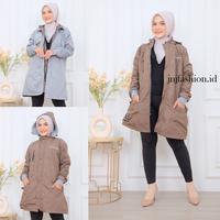 Gambar New Jacket Muslimah Long Hijab SAFIERA PARACHUTE Premium Tebal Bolak Balik Hoodie Bisa dilepas Kekinian Hight Quality Jaket Wanita - Dusty Pink, L dari jnjfashion.id Kab. Sukoharjo 3 Tokopedia