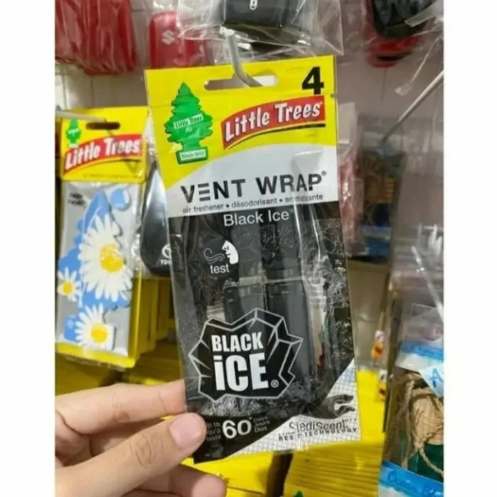 Parfum Mobil Little Trees Vent Wrap 4 Pcs Original Cepit Kisi Kisi AC Pengharum Pewangi Mobil Vanilla Black Ice New Car 0