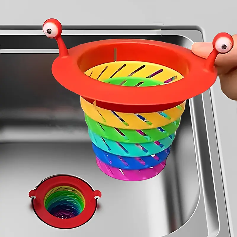 Rainbow Kitchen Sink Filter Universal Floor Drain Hole Strainer Bathtub Hair Catcher Stopper Kitchen Waste Collector Filter