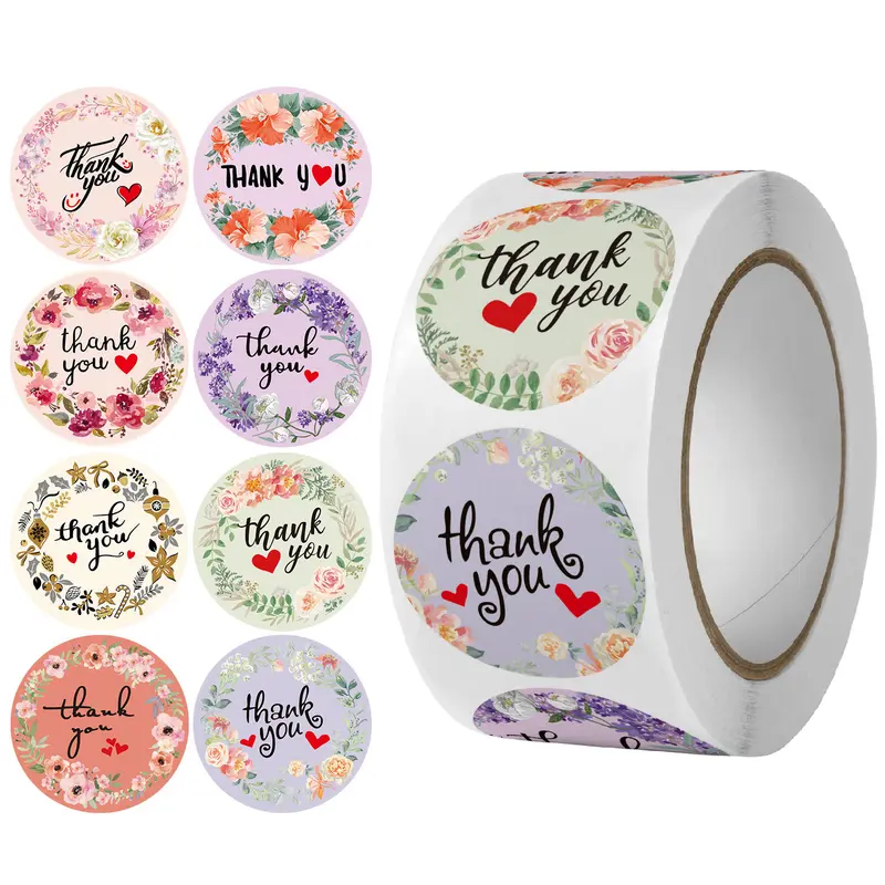 Stiker Label Thank You / Stiker Roll (500 Pcs) / Stiker Kartun - GG0251 7