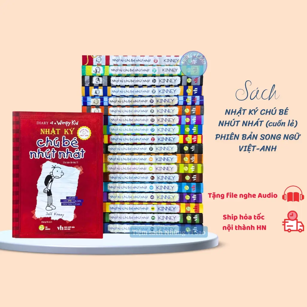 Sách - Nhật Ký Chú Bé Nhút Nhát (Bản Song Ngữ Việt-Anh, Tặng Kèm File Nghe Audio) - Tập Lẻ Tùy Chọn - HH