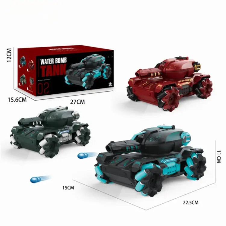 2.4G Water Ball Bomb Tank Remote Control Car Gesture Induction Can Launch Six-Wheel Mecha Car Toy for Boys Christmas Gift