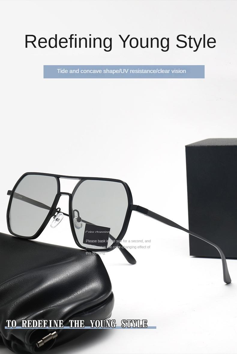 Product Introduction of Men's Day and Night Dual-use Smart Color-changing Polarized Sunglasses Trendy Driving Fishing Special Sunglasses clubmaster  frame  glasses 0