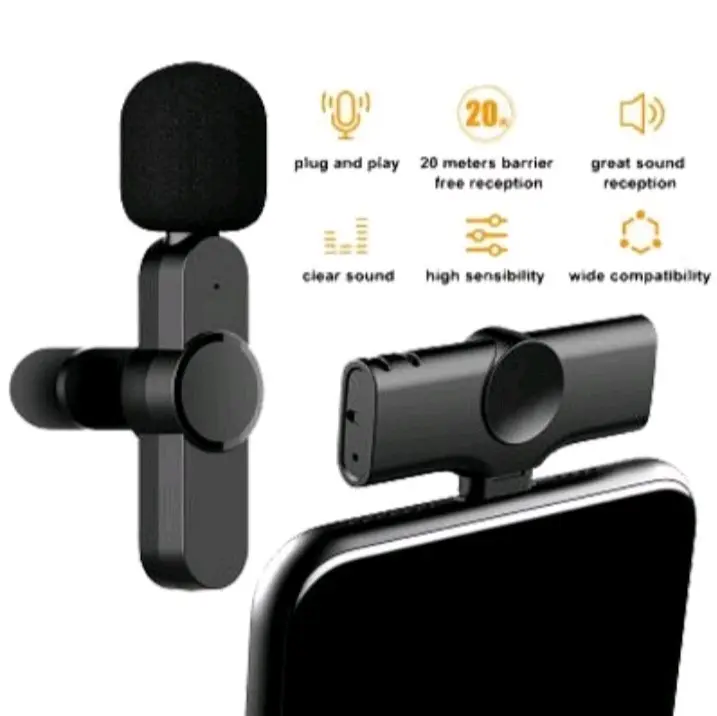 MIC CLIP ON WIRELESS TYPE C PLUG AND PLAY MICROPHONE BLUETOOTH UNTUK NGEVLOG/YOUTUBERS/TIKTOK Mikrofon 1