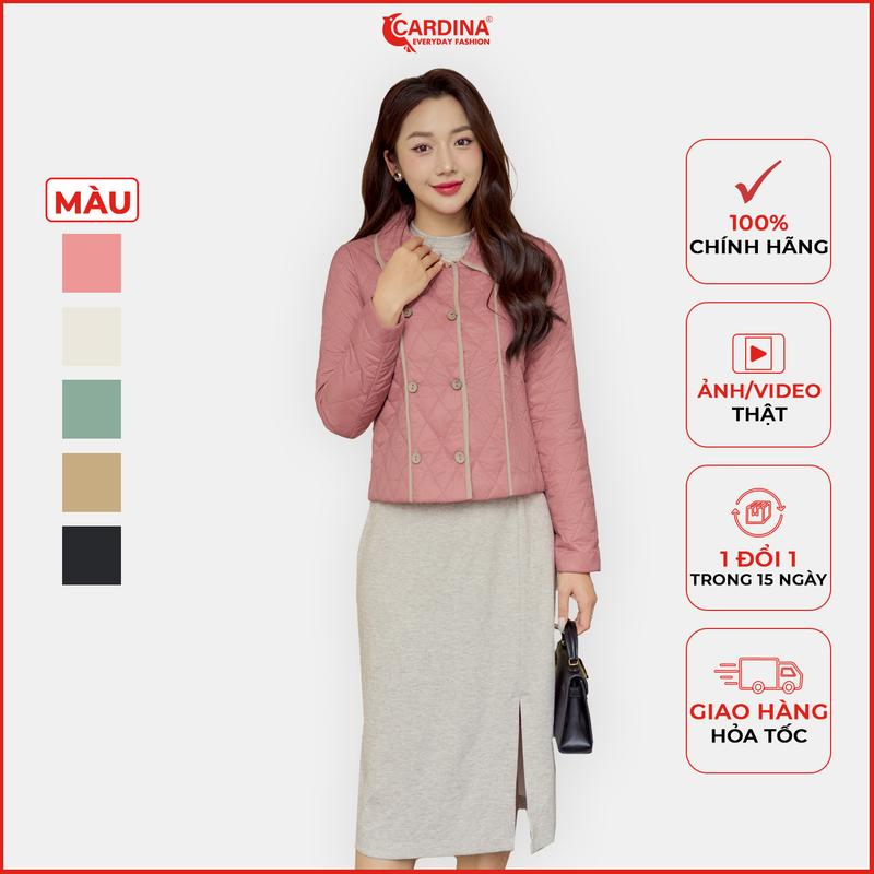 Áo khoác nữ CARDINA trần trám phối lé thân phom ôm vừa tôn dáng trẻ trung năng động 3PNF08 Women Top Jacket