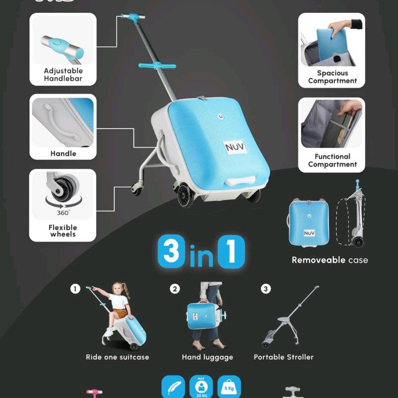 KOPER TRAVELING ANAK STROLLER LUGGAGE 3in1 SWIRE SW968 RIDE ON SUITCA ...
